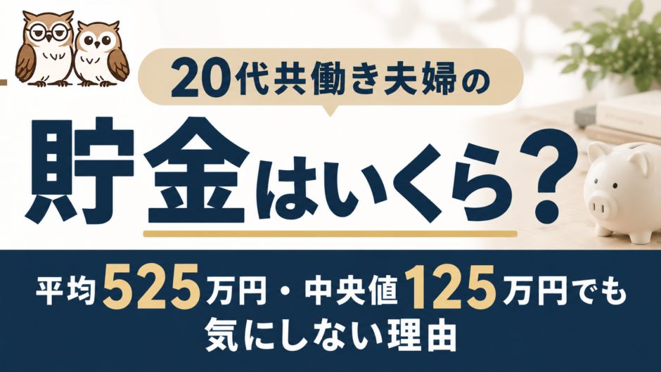 20代共働き夫婦の貯金額 平均525万円 中央値125万円でも気にしない理由