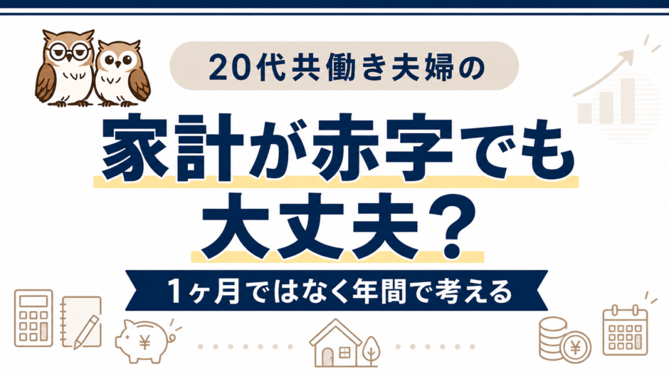 家計が赤字でも大丈夫かを1ヶ月ではなく年間で考える記事のアイキャッチ